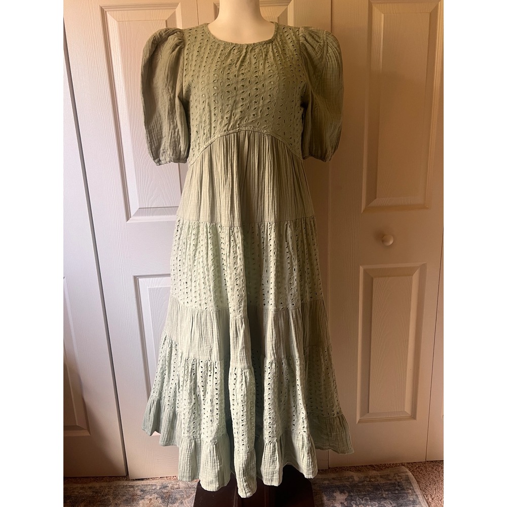 Cottagecore Tiered Midi Dress Coquette Milkmaid Fairy Y2K Babydoll
